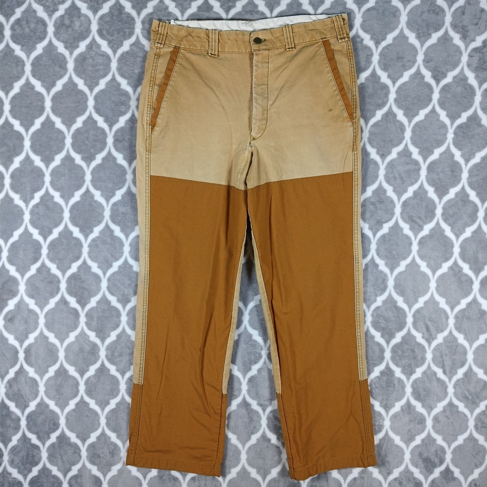 L.L. Bean Hunting Pants Mens 34x30 Brown Two Tone Canvas Field Trousers Vintage